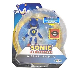 METAL SONIC Sonic The Hedgehog Jakks Pacific 4" Action Figure with Trap Spring